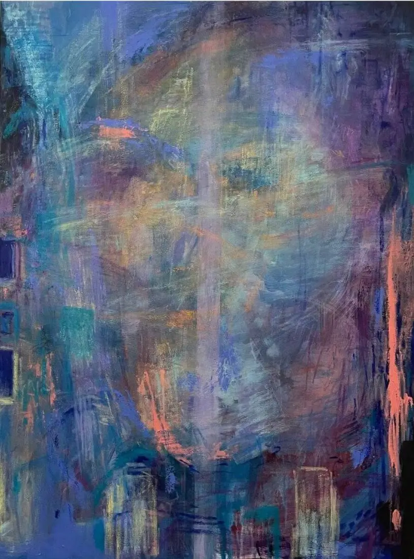 Abstraktes Gemälde „Ungebrochen“ von Lenka Kozlíková — Acryl und Öl auf Leinwand