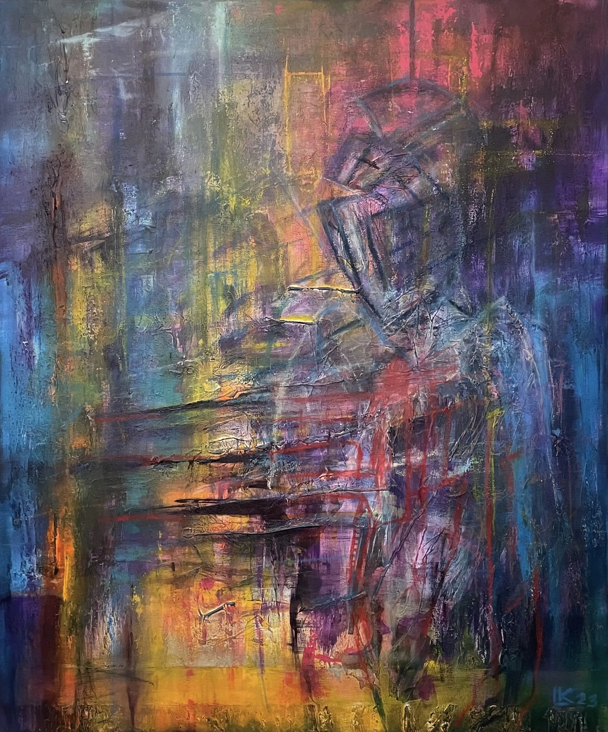 Abstraktní obraz „Scar Issue“ od Lenky Kozlíkové — 120 x 100 cm
