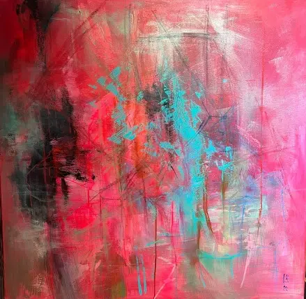 Abstraktní obraz „Sebeláska“ od Lenky Kozlíkové — 100 x 100 cm