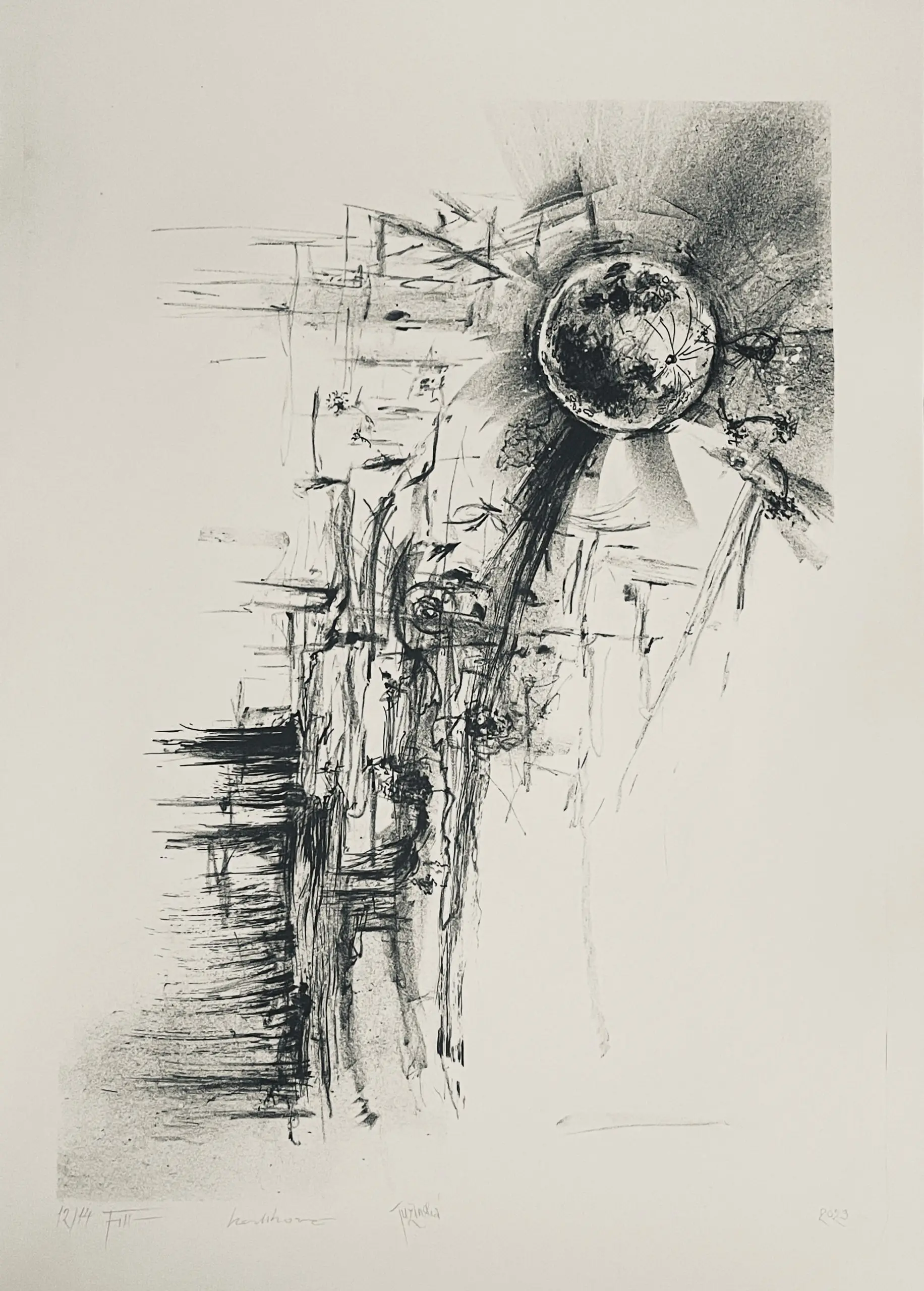 Litografie „Traces of thoughts“ od Lenky Kozlíkové — litografie